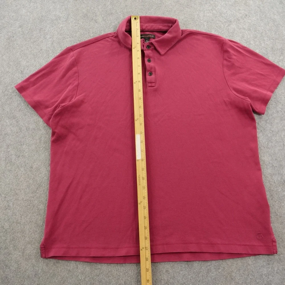 Banana Republic Polo Shirt Extra Large Red Short Sleeve Cotton Casual Golf